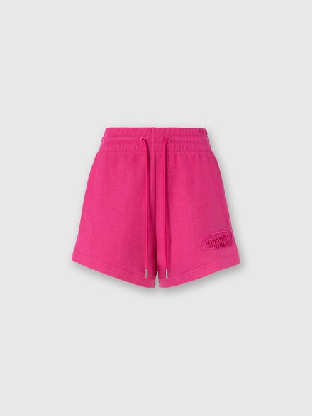 Shorts in felpa garzata con logo, Rosso  - SS24SI01BJ00IJS30CZ