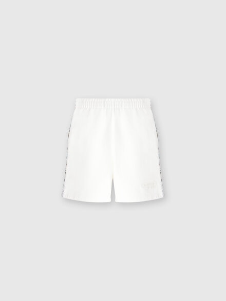 Shorts in felpa di cotone con logo e bande laterali in maglia, Multicolore  - SS24SI0DBJ00JVS01BK