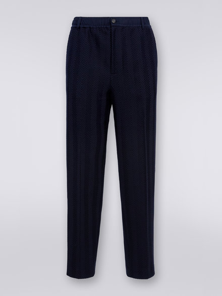 Classic cotton and viscose zigzag trousers , Multicoloured  - UC23WI00BR00JC93810