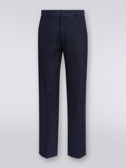 Pantalones chinos de algodón a espigas, Azul Marino  - US23WI0OBT0066S72FF