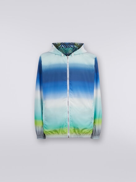 Reversible windbreaker in dégradé zigzag fabric, Multicoloured  - US24SC0EBW00S6SM999