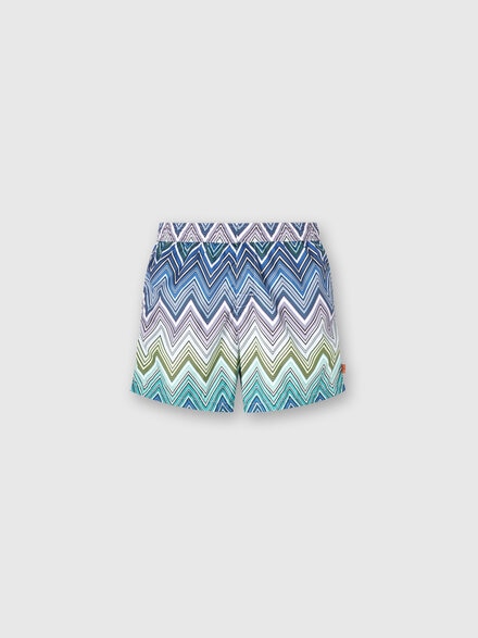 Swimming trunks with large zigzag print, Multicoloured  - US24SP00BW00S3SM991
