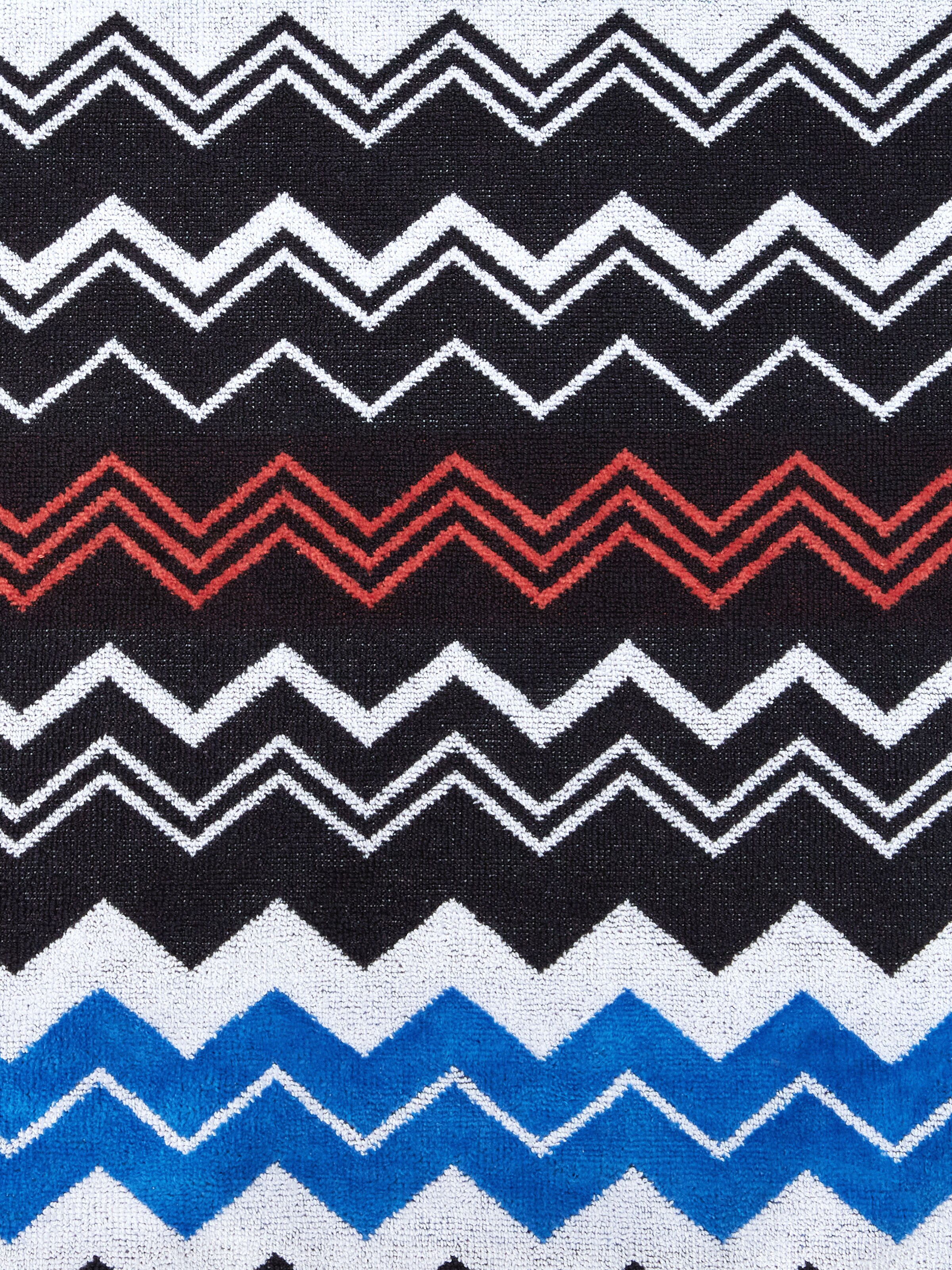 Neoclassic 180x100 cm beach towel in zigzag cotton terry, Black    - 3