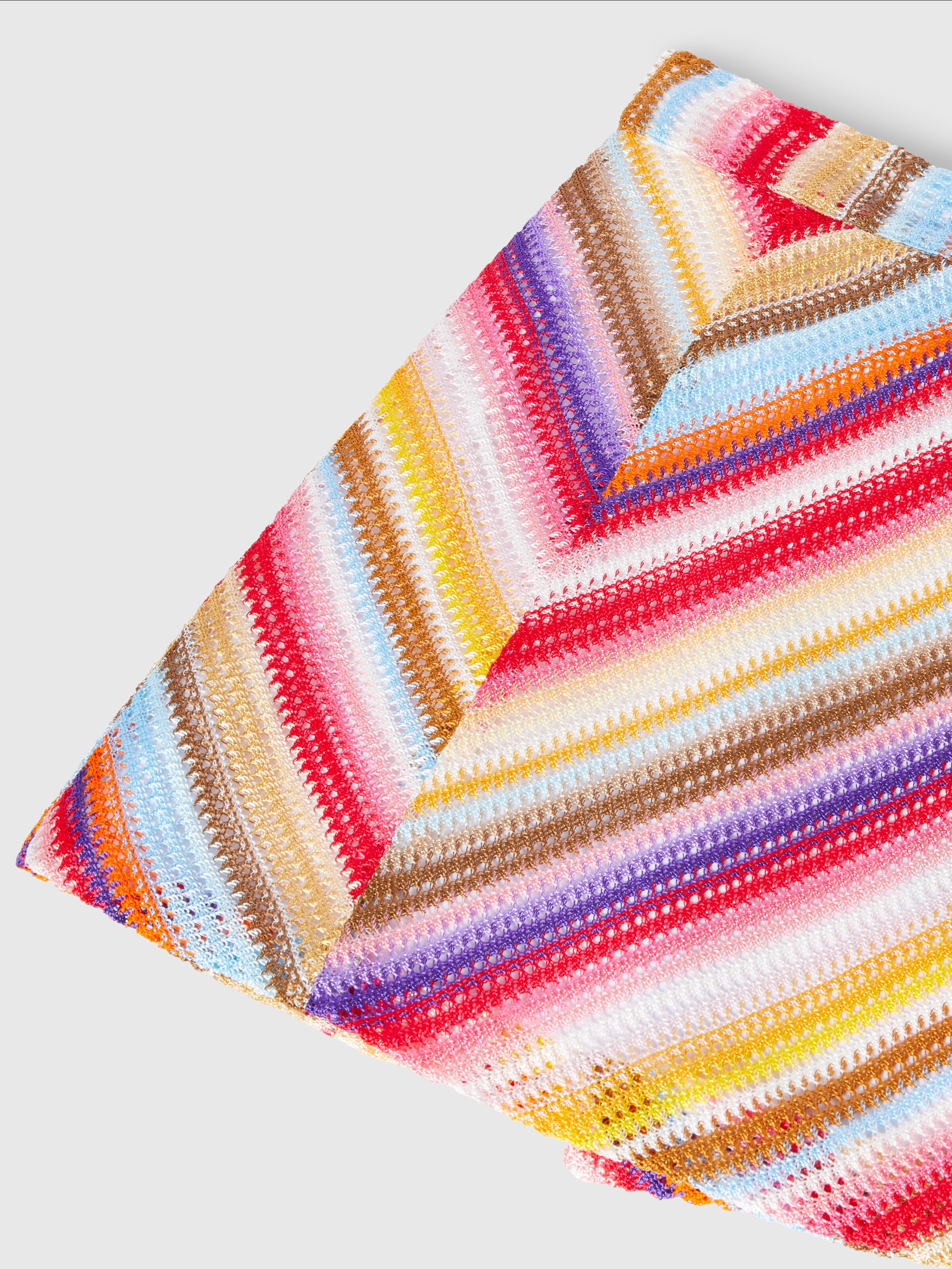 Viscose chevron wrap-around skirt, Multicoloured  - 3