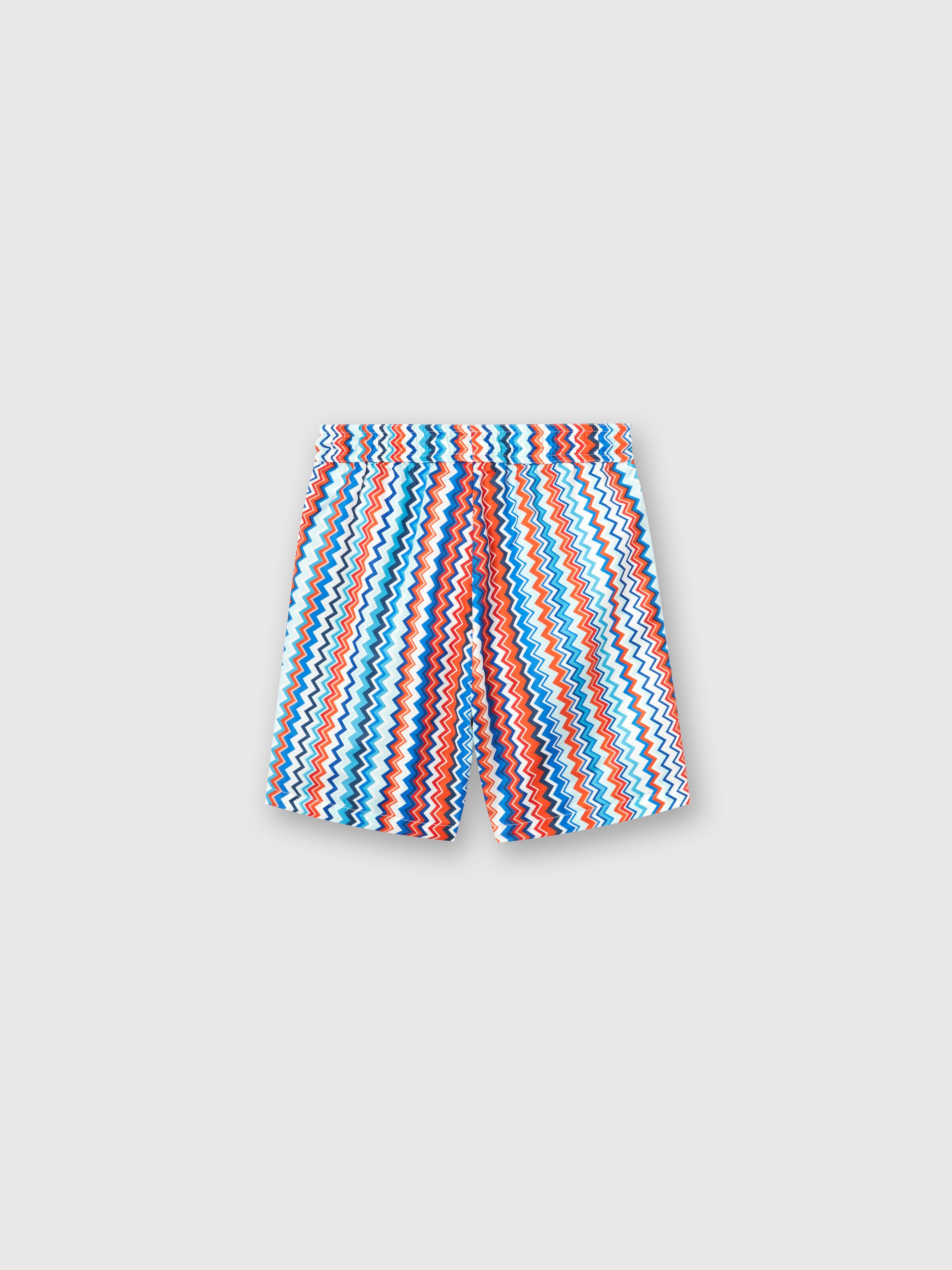 Swimming trunks with zigzag print and logo, Multicoloured  - 1