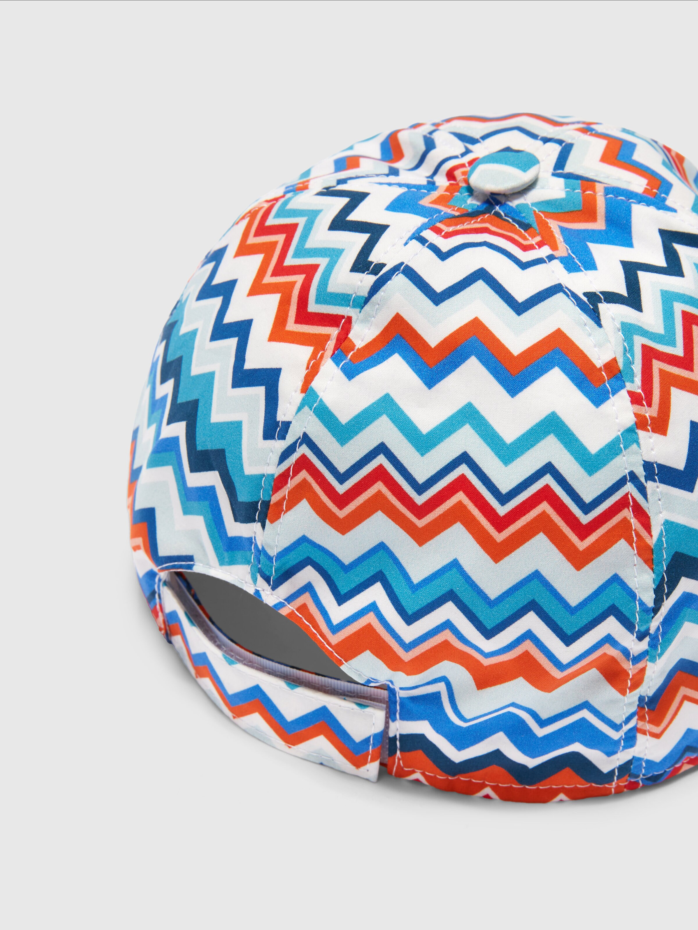 Cappello con visiera in cotone zig zag, Multicolore  - 3