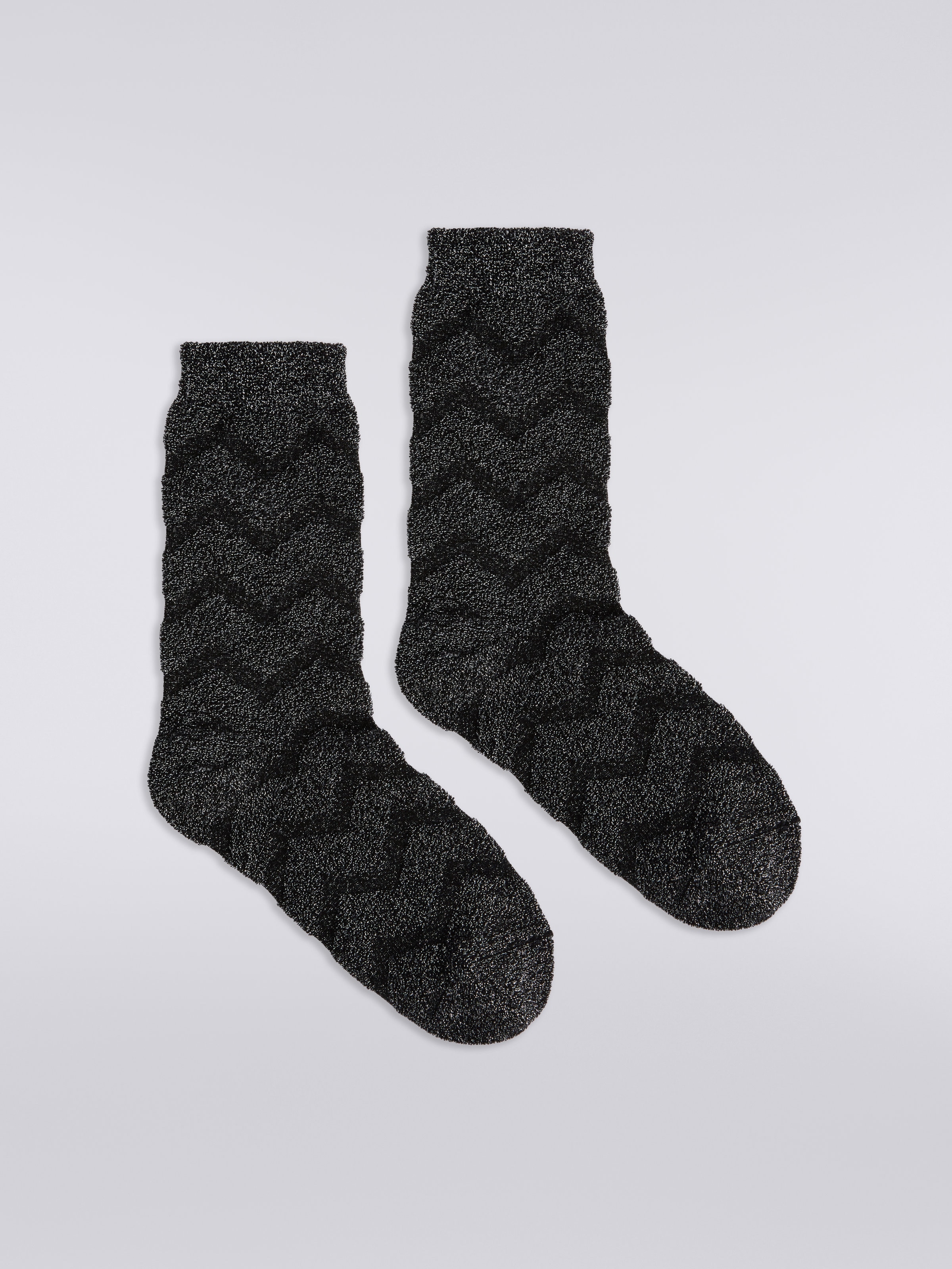 Socken aus Baumwolle und Nylon mit Zickzackmuster , Mehrfarbig  - 0