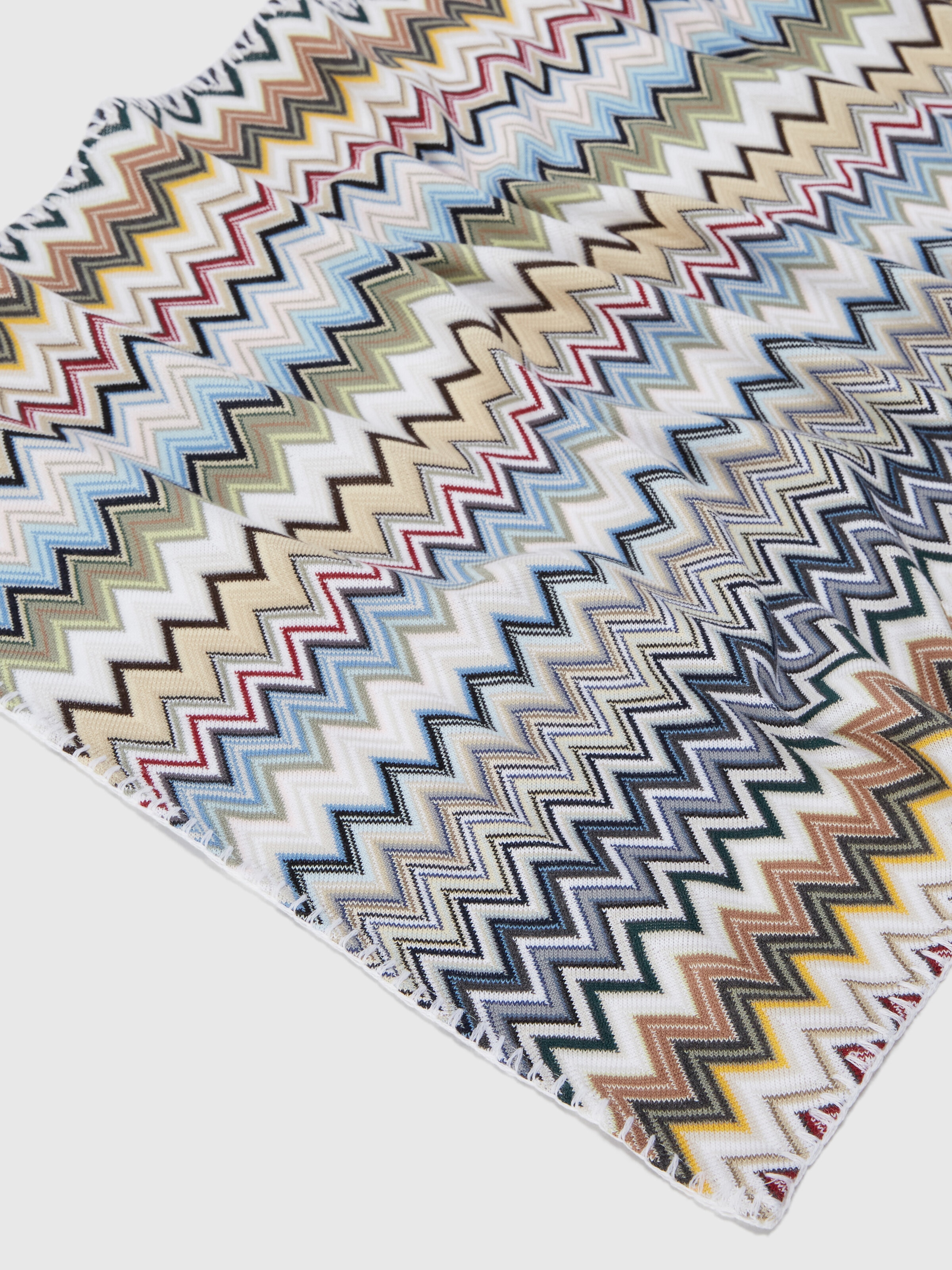 Cotton chevron knit scarf, Multicoloured  - 1