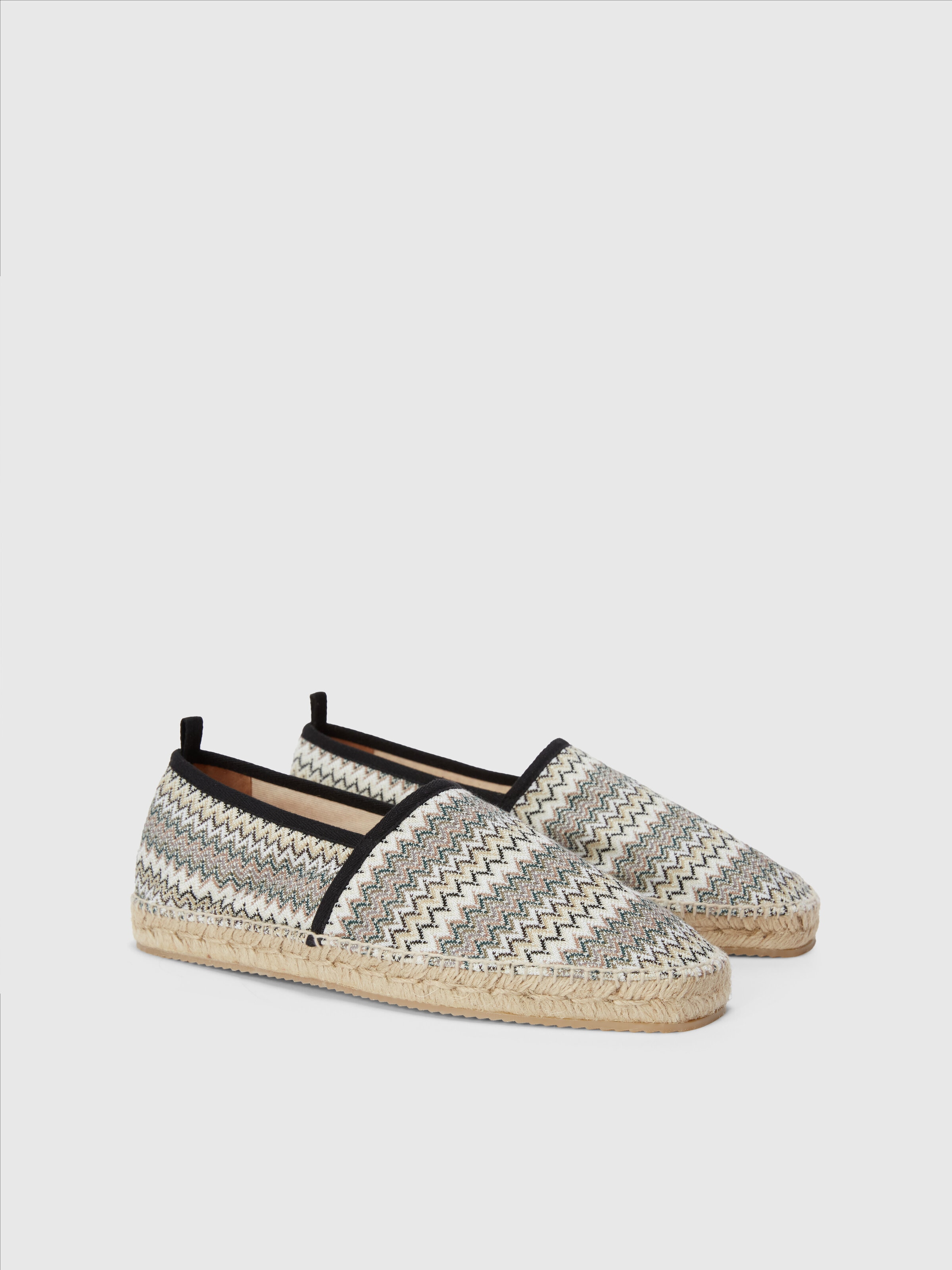 Espadrilles in zigzag fabric, Green - 1