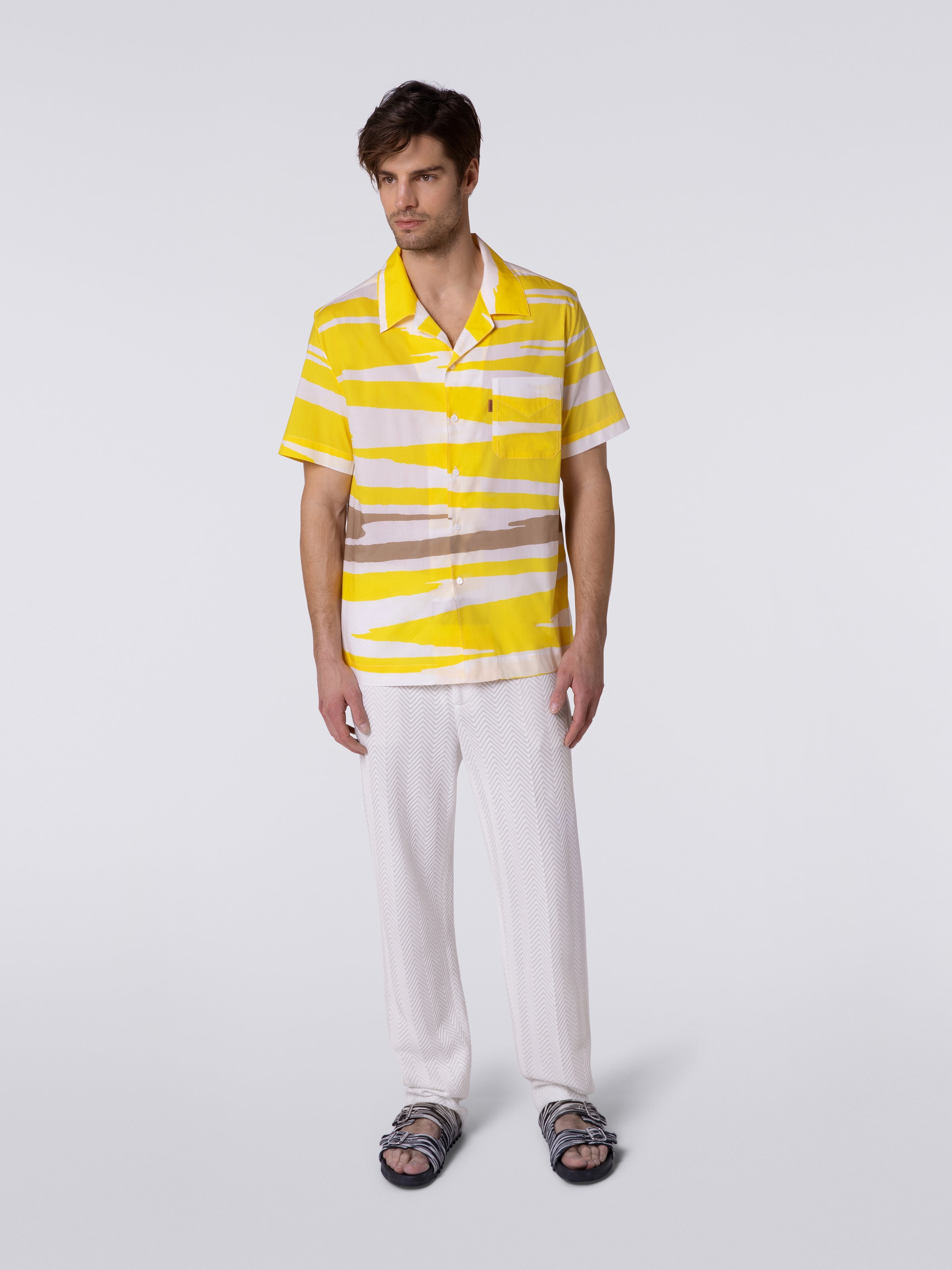 Short-sleeved cotton bowling shirt, Multicoloured  - 1