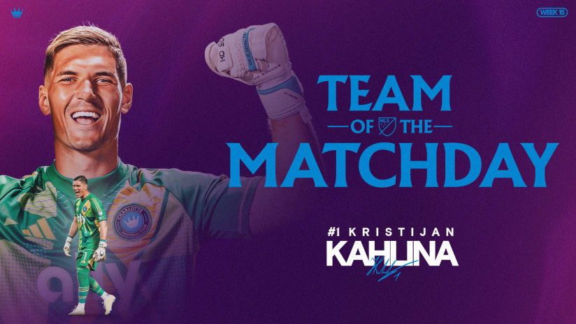 Charlotte FC Goalkeeper Kristijan Kahlina Named to MLS Team of the Matchday 