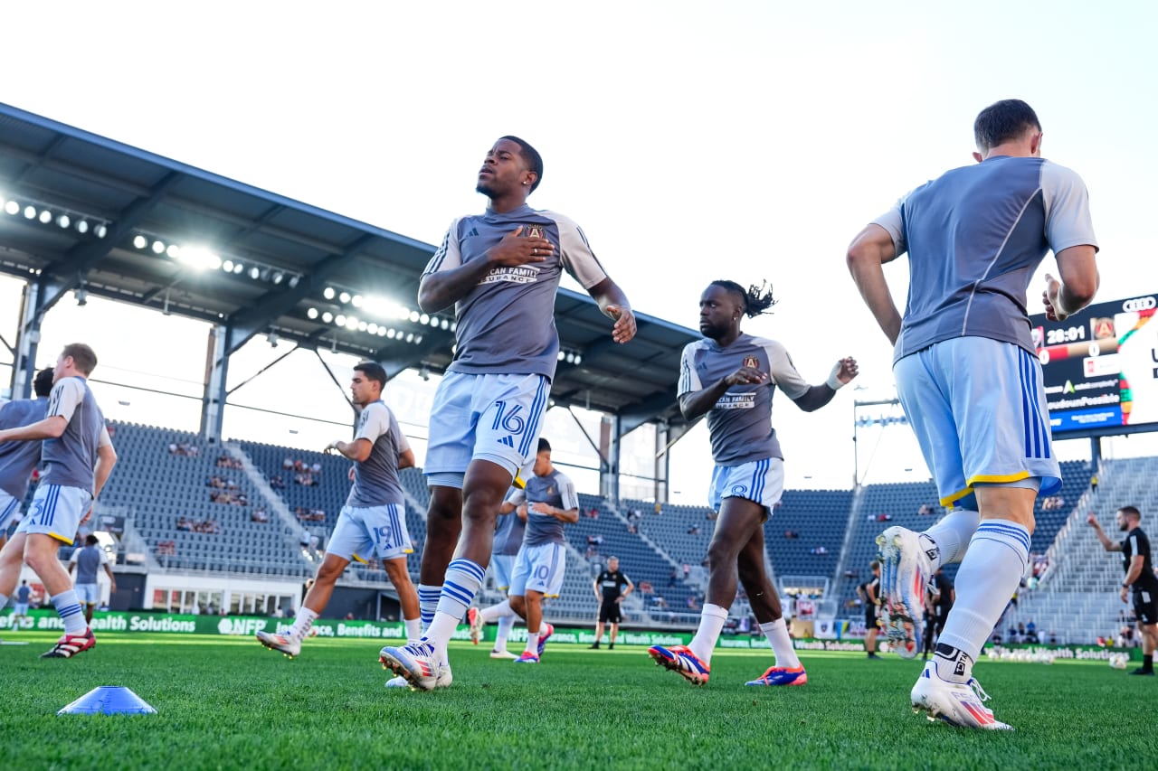 Atlanta United forward Xande Silva #16 warms up prior to the match against the D.C. United at Audi Field in Washington,  on Wednesday June 19, 2024.