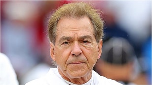 Nick Saban was turned away at SEC Media Days because he didn't have his credentials on him. Watch a video of him explaining. (Credit: Getty Images)