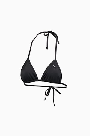 PUMA Swim Women's Triangle Bikini Top, black, extralarge-GBR