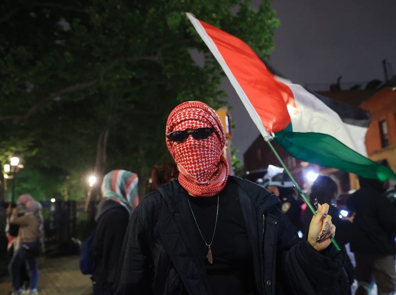 Hundreds of pro-Palestinian demonstrators rally in Astoria on May 15, 2024.