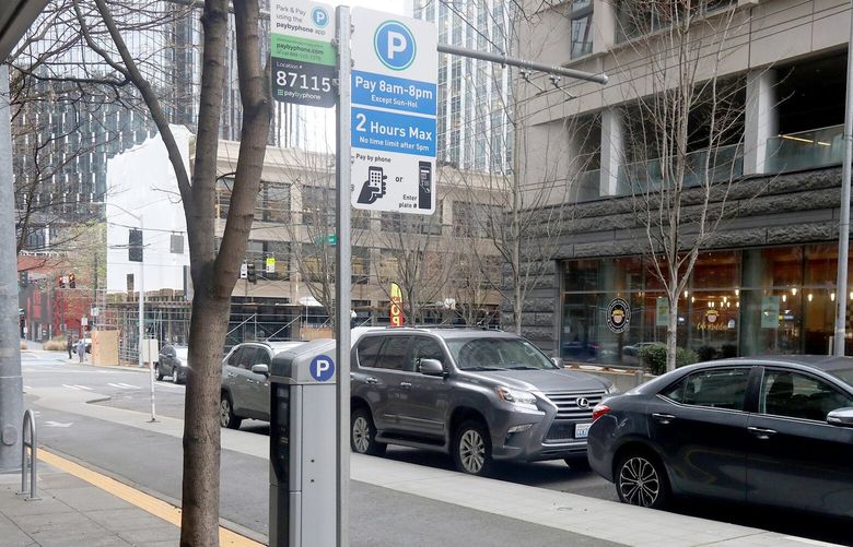 This curbside parking along 7th Ave, just south of Virginia street, charges 50-cents an hour from 8:00am to 11:00am then jumps to $3:00 an hour from 11:00am to 5pm. From 5:00pm to 8:00 pm is goes down to $1.50 an hour. 219976