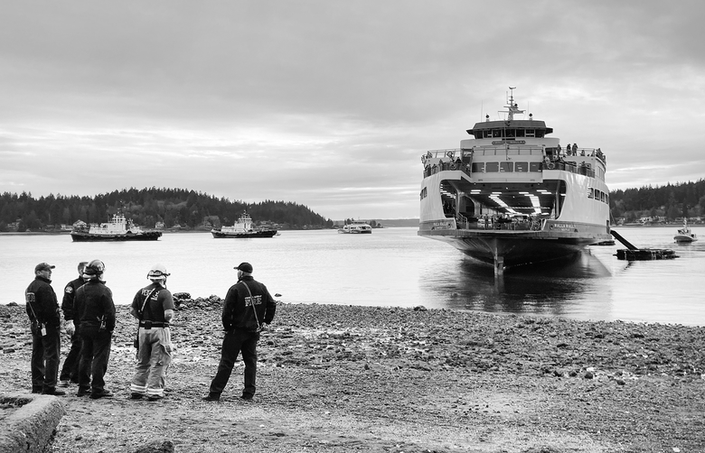 The ferry Walla Walla ran aground in Rich Passage on its way to Seattle from Bremerton. Washington State Ferries said fuel contamination was the cause.