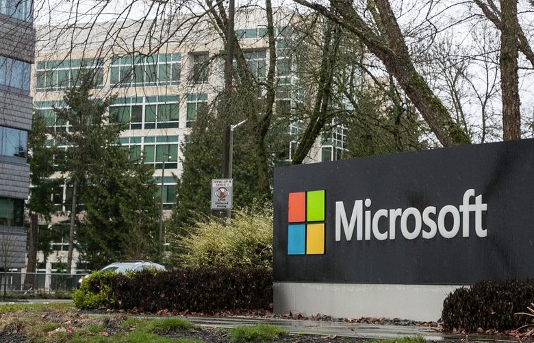 The Microsoft Campus in Redmond, Washington, on January 18, 2023.