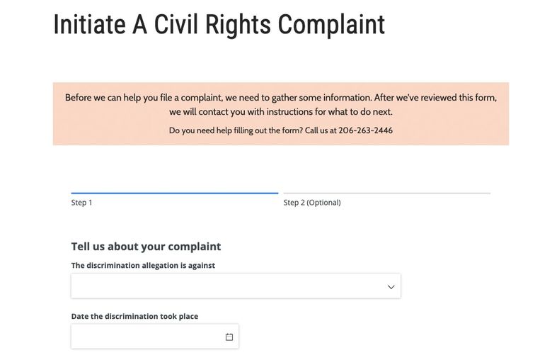For more than a year and a half, King County ignored all the civil rights complaints it received. An investigation blamed staffing issues and managerial inattention. (Screen shot from website)