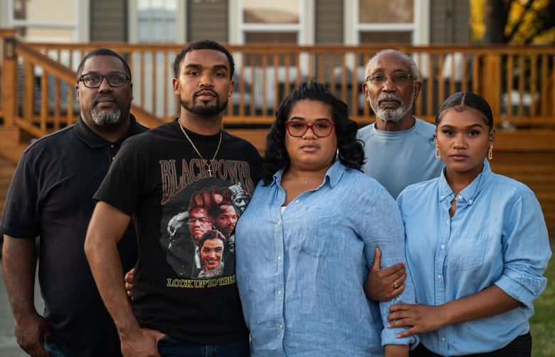 The Adams family, from left, Vance, Leland, Anita, Neil and Leila, are part of a lawsuit challenging the Seattle’s Mandatory Housing Affordability (MHA) ordinance-a law that they say makes it too expensive for them to build housing on their own property.  Anita Adams and her husband Vance own a home in the Central District of Seattle.

Submitted caption.
The photos are of Anita Adams, Vance Adams (husband), Neil Adam (grandfather),  Leland Adams (son), Leila Adams (daughter) at Anita and Vance’s Central District home.