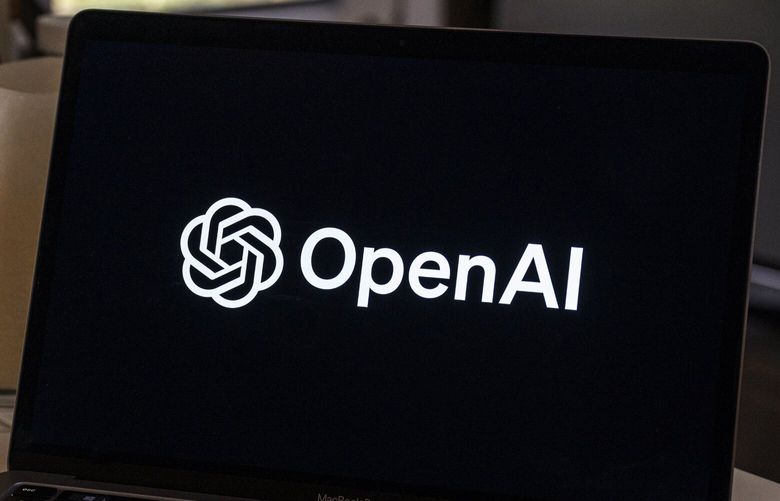 The Open AI logo on a laptop arranged in Crockett, California, US, on Friday, Dec. 29, 2023. Microsoft has invested some $13 billion in OpenAI and integrated its products into its core businesses, quickly becoming the undisputed leader of AI among big tech firms. Photographer: David Paul Morris/Bloomberg 776083792