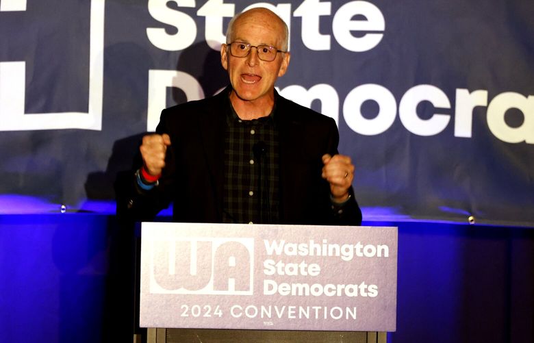 U.S. Rep. Adam Smith, D-WA, speaks at the Washington State Democratic Convention held at the Meydenbauer Center in Bellevue on Saturday, June 22, 2024.