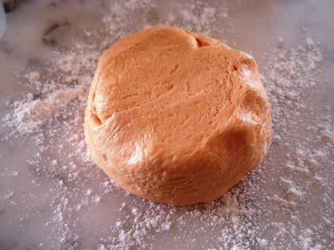 6) shaped burger bun size dough  before final rise  