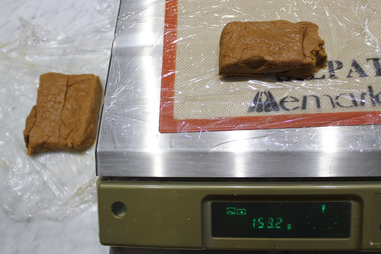 7) about 153 grams per log 