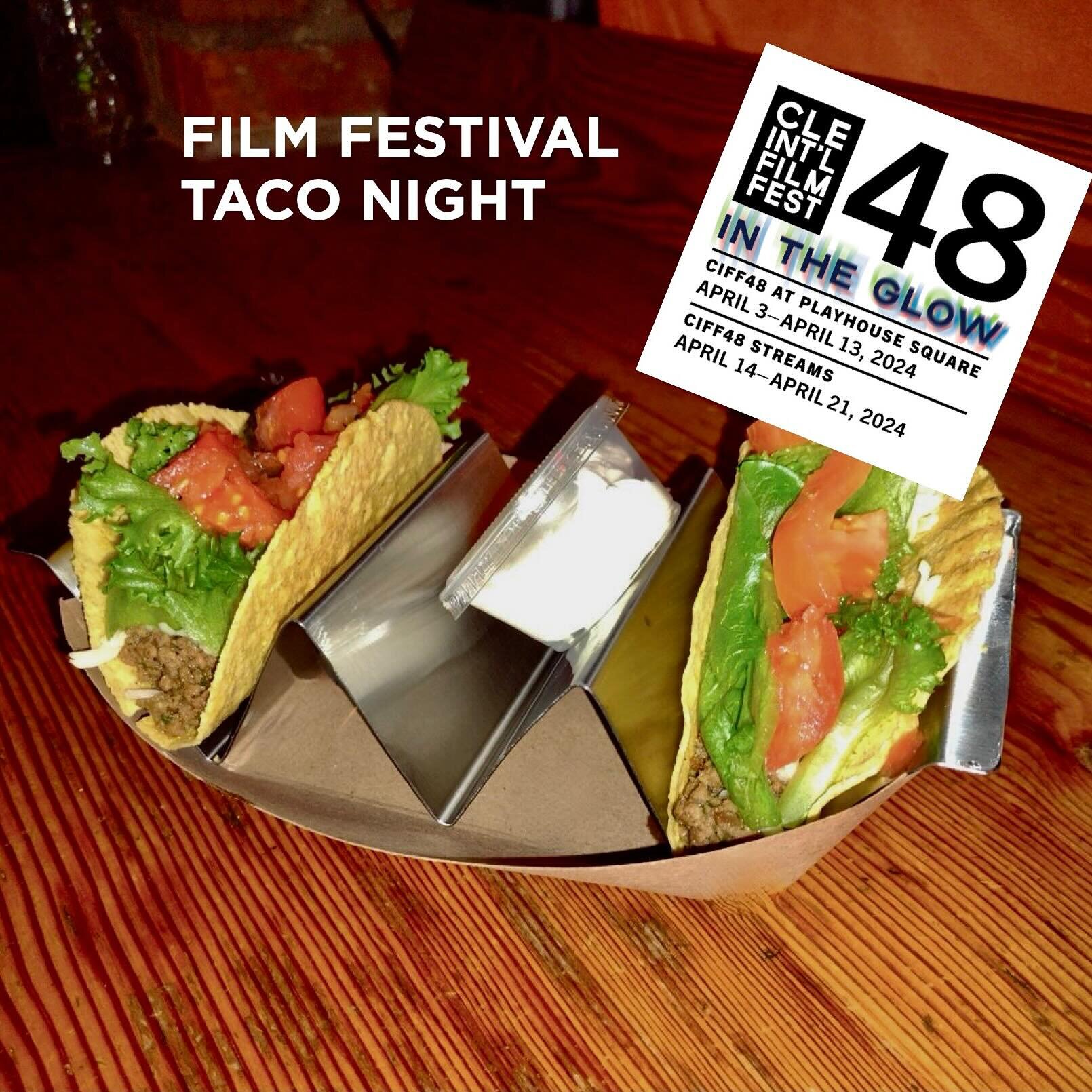 CIFF TACO NIGHT 🎥 🌮 We&rsquo;re adding extra zest to tonight&rsquo;s #TacoTuesday. We are an official sponsor for the 48th @clefilmfest (Apr 3-13). Tonight - anyone who purchases tacos gets entered into a drawing to win #CIFF48 Vouchers! They can b