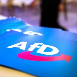 Fähnchen mit dem AfD-Logo liegen übereinander