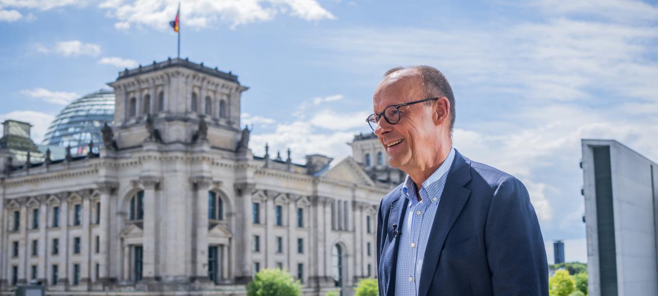 Friedrich Merz beim Sommerinterview im ARD-Hauptstadtstudio