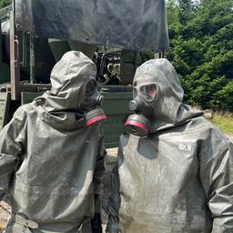 ABC-Ausbildung ukrainischer Soldaten bei der Bundeswehr in Bayern.