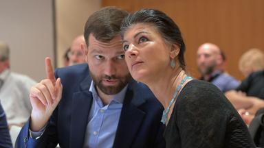 Sahra Wagenknecht (r) mit Stefan Roth