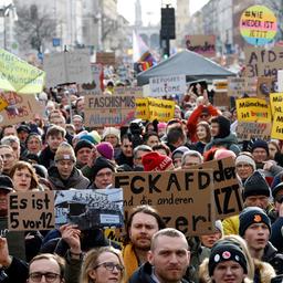 Teilnehmer einer Demonstration in München.