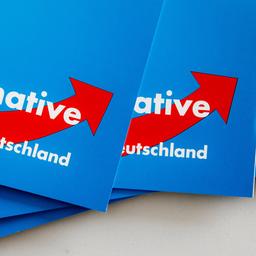 Logo der AfD auf Broschüren