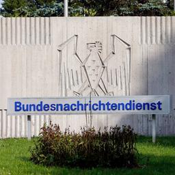 Schild BND-Zentrale in Pullach