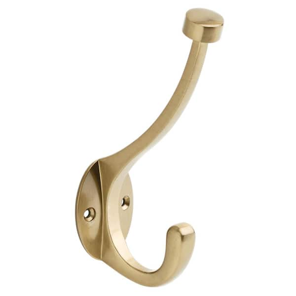 Liberty 5-5/8 in. Zinc 35 lbs. Weight Capacity Pilltop Coat Hook in Champagne Bronze (4-Pack)