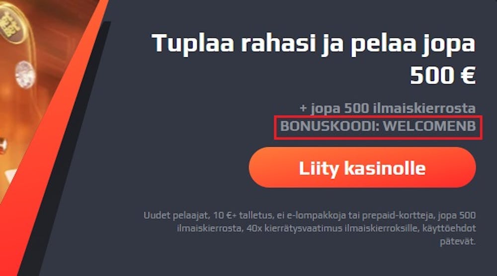 Netbet casinon tervetuliais ilmaiskierrokset lunastetaan bonuskoodilla.