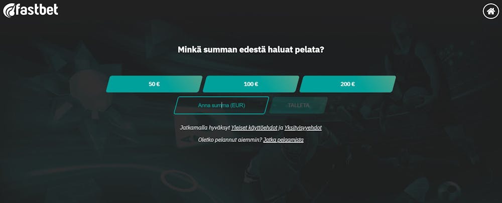 FastBet rekisteröityminen