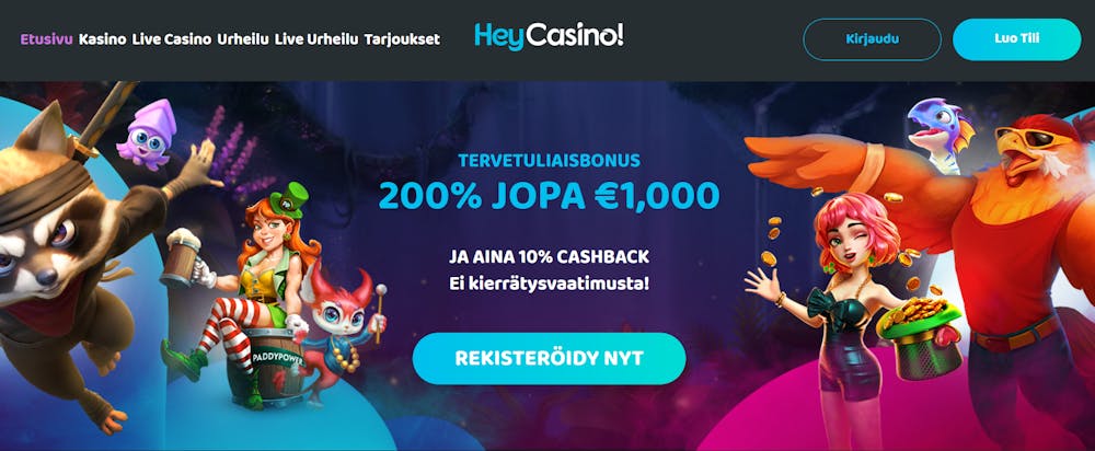 heycasinon tervetulotarjous