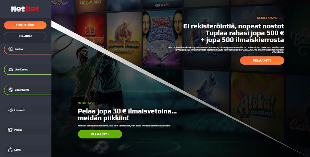 NetBet Casinon kotisivut