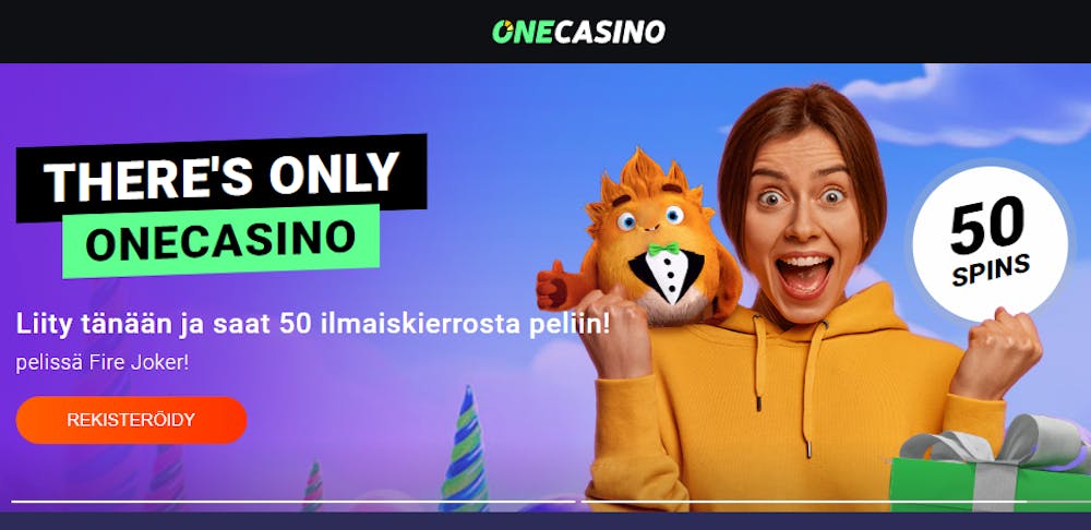 One Casinon no deposit bonus sisältää ilmaiskierroksia.