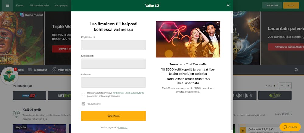 tuskcasinon login