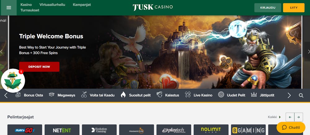 tuskcasinon tervetulotarjous