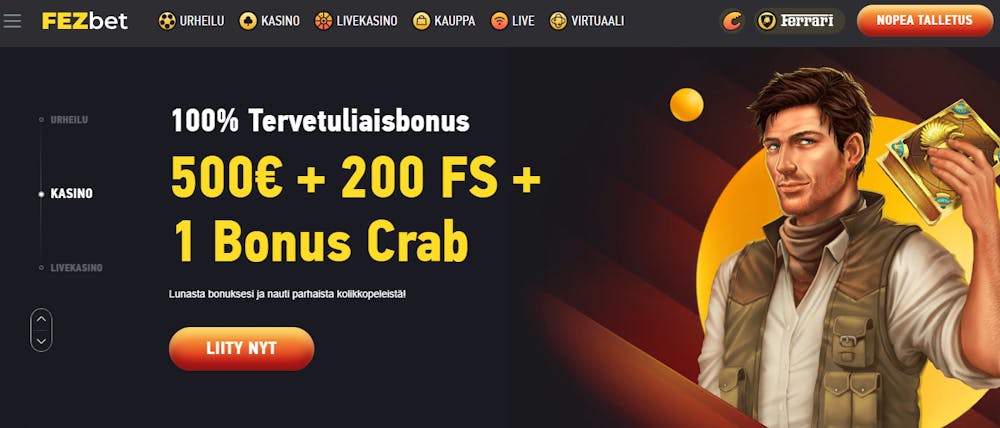 Fezbet kasinon tervetuliaisbonus.