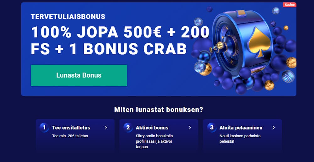 Tervetuliaisbonus Frumzi nettikasinolla.