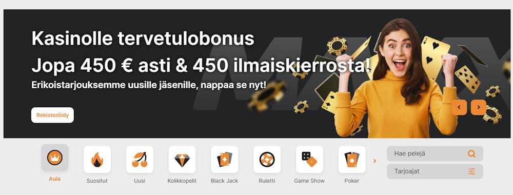 Maxxwin nettikasinon tervetuliaisbonus.