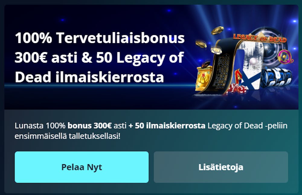 Novibet kasinon tervetuliaisbonus.