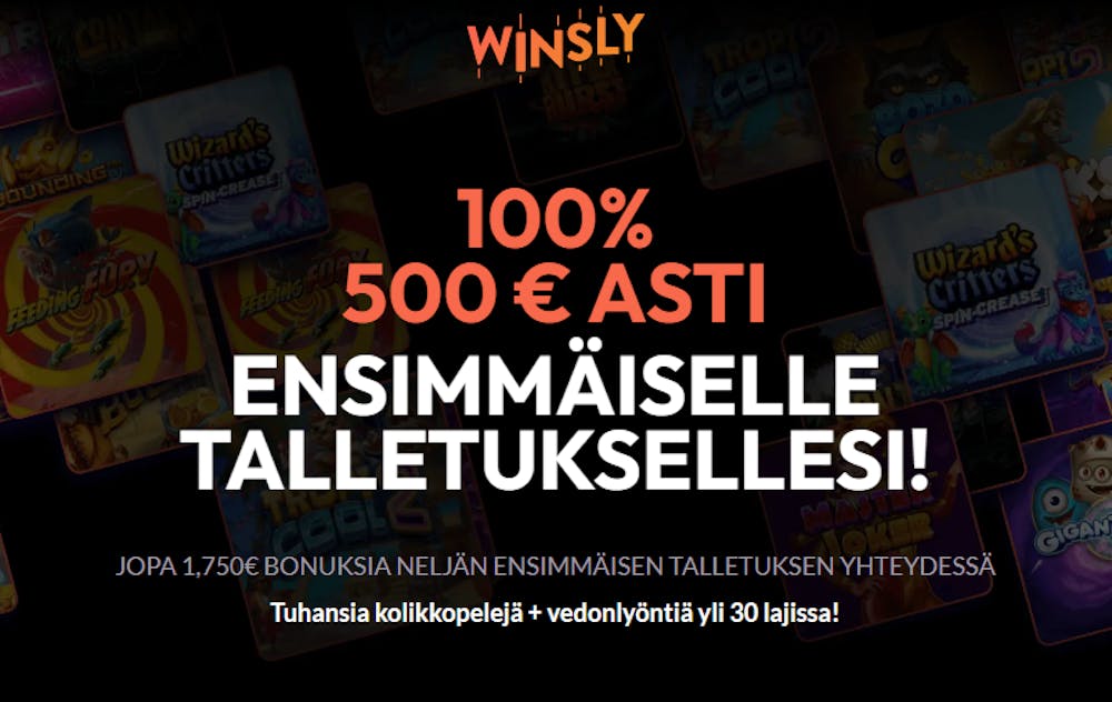 Winsly nettikasinon tervetuliaisbonus.