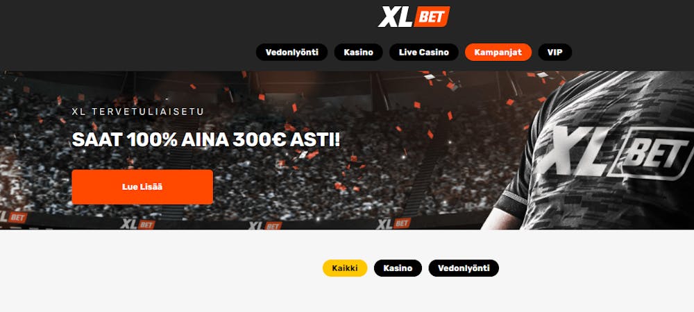 XL Bet kasinon tervetuliaisbonus.